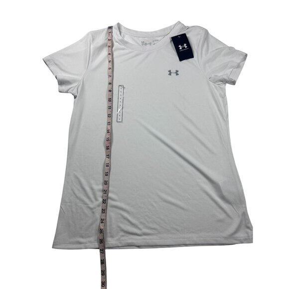 Under Armour Women's T-Shirt White Size Large UA Short Sleeve Tech SSC NEW - Picture 4 of 8